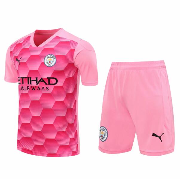 Manchester City Pink Goalkeeper Soccer Jersey Kits (Shirt+Shorts) 2020/21